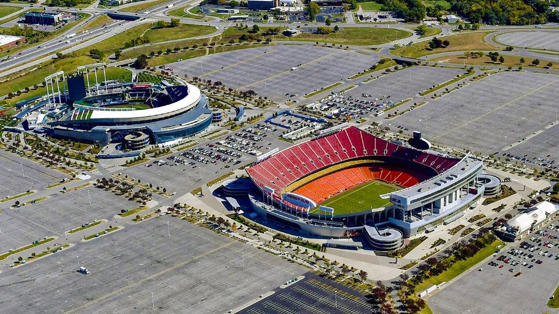The parking lots outside Kauffman and Arrowhead